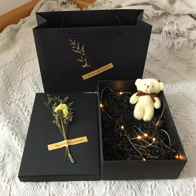 复古干花礼盒送男生礼物盒生日空盒子手机耳机香水节日情人礼品盒