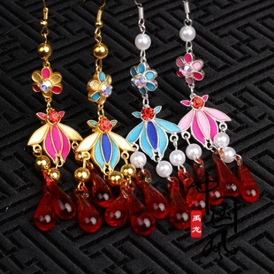 戏曲戏剧点绸耳环古风配饰耳饰手工百搭越剧花旦青衣小旦大气