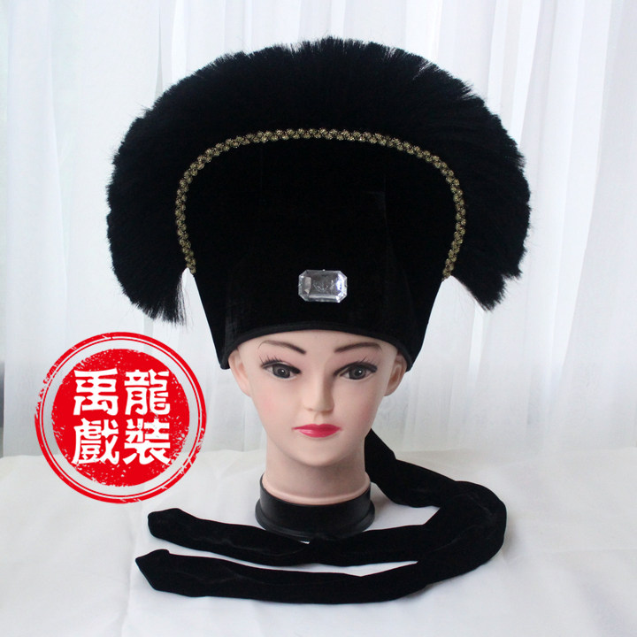 戏曲古装帽冠员外管家帽白蛇传游湖许仙帽金丝绒鸭尾巾小生帽