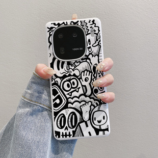 趣味涂鸦适用IQOO13手机壳iqoo12pro半包硬式酷系z9turbo+爱酷11超薄Z10TurboPro加小众风不撞neo10男生neo9