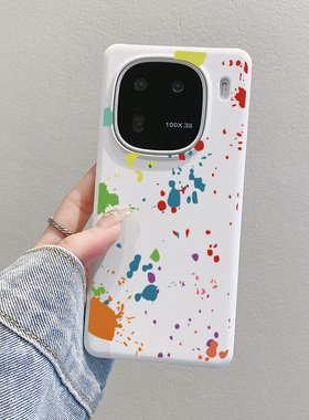 大孔镂空iqoo13手机壳iqoo12pro半包超薄11s白色塑料z9turbo+加泼墨涂鸦防摔硬外壳neo9适用不包镜头男生Z10