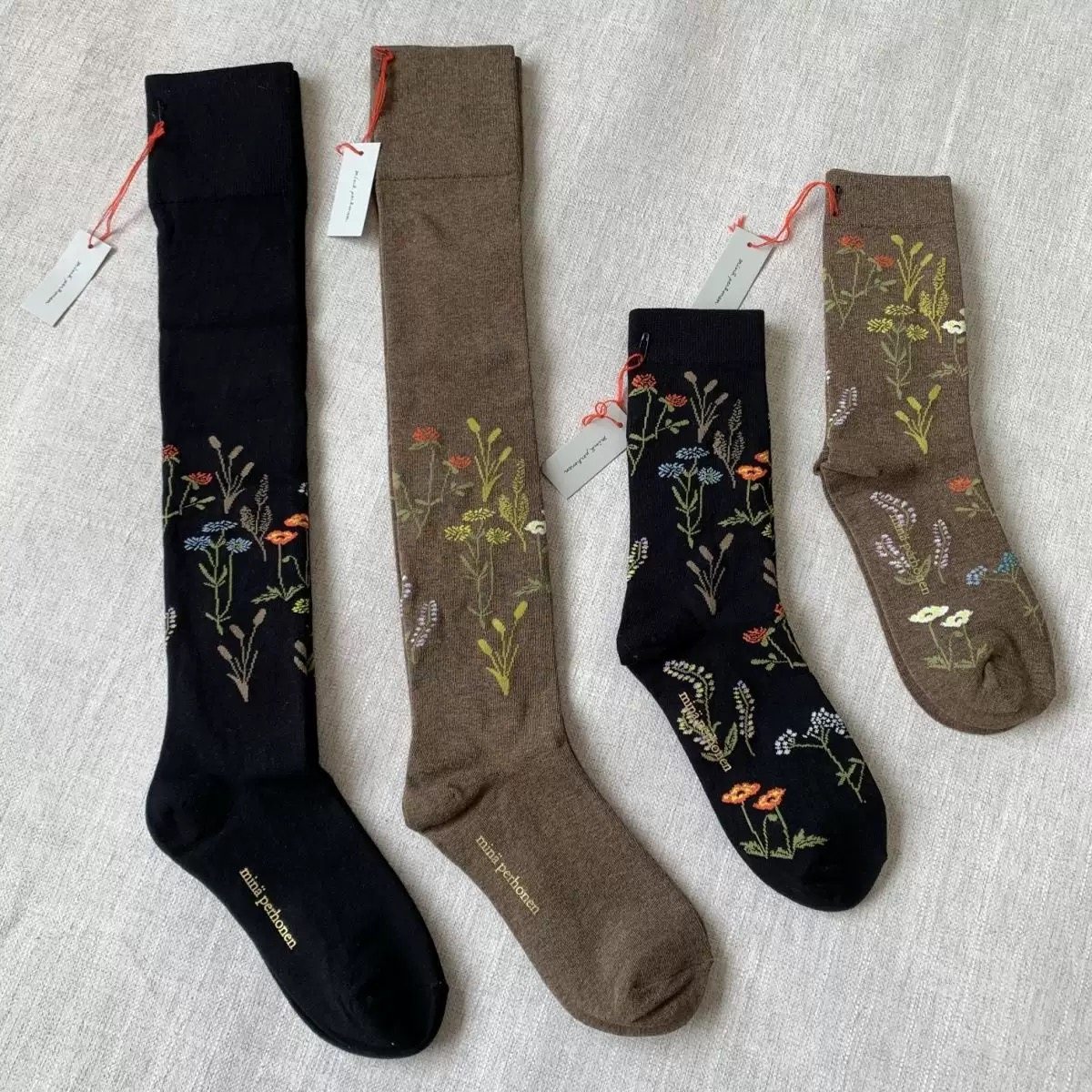 皆川明 日本小众高端 花卉图案 过膝女袜 中筒 高筒 森系轻奢复古,女士内衣/男士内衣/家居服,中筒袜,淘宝优惠券,粉丝福利购,淘宝优惠卷