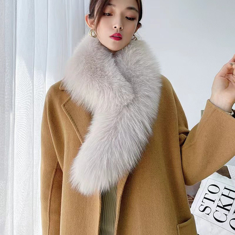 双面真毛领子秋冬皮草围巾真狐狸毛领羽绒服派克服狐狸高端大