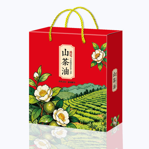 10个山茶油包装盒空盒老油坊礼品盒折叠式瓦楞纸箱通用彩盒手提袋