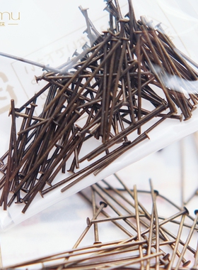 日本贵和金古美古董金色平头t字针大头针diy手工串珠饰品材料配件