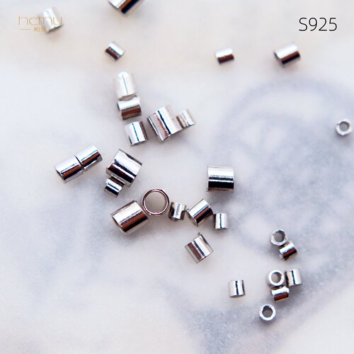 S925银白金色定位圆管饰品配件