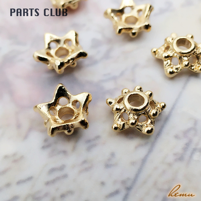 diy镀金五角镂空大孔花帽花托