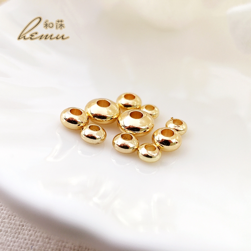 diy包金电镀纯铜光面飞碟隔珠