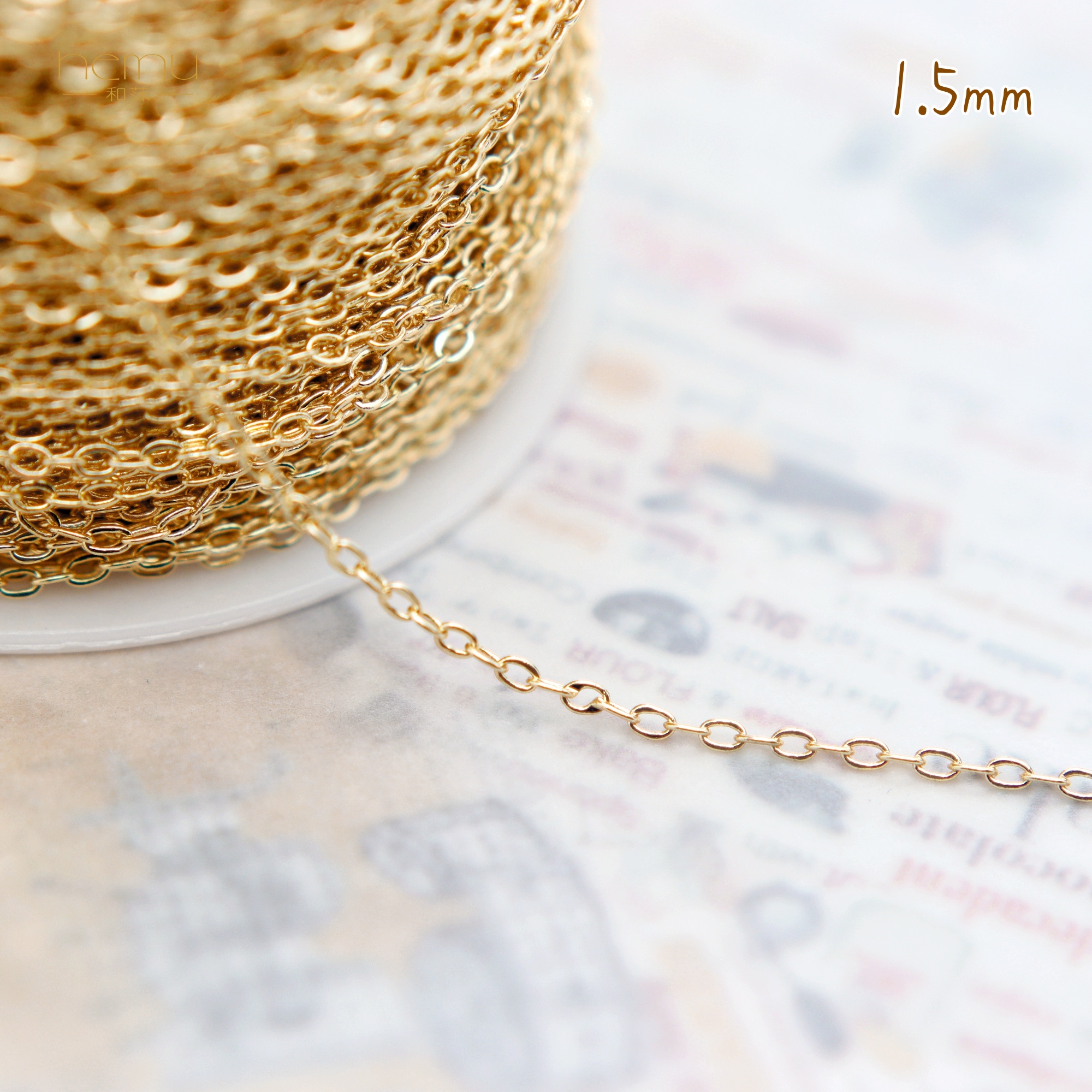 椭圆O字链铜镀金细链条饰品配件