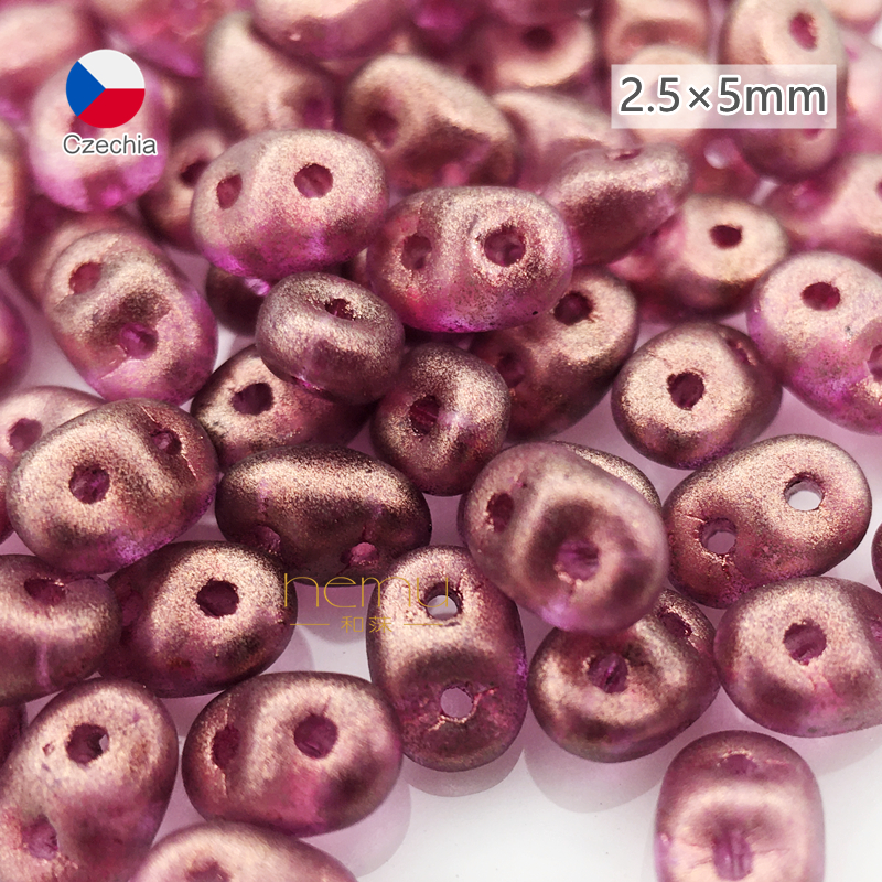 捷克进口双孔猪鼻珠彩色透明系列