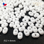 捷克 2×4mm宝仕奥莎中孔互锁花生珠玻璃散珠串珠编织diy饰品配件