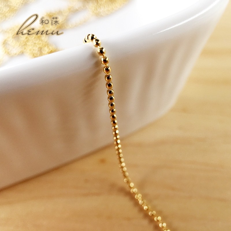 日本贵和kiwa 球链珠链豆豆链散链项链手链diy饰品配件金色 10cm,饰品/流行首饰/时尚饰品新,链条,淘宝优惠券,粉丝福利购,淘宝优惠卷