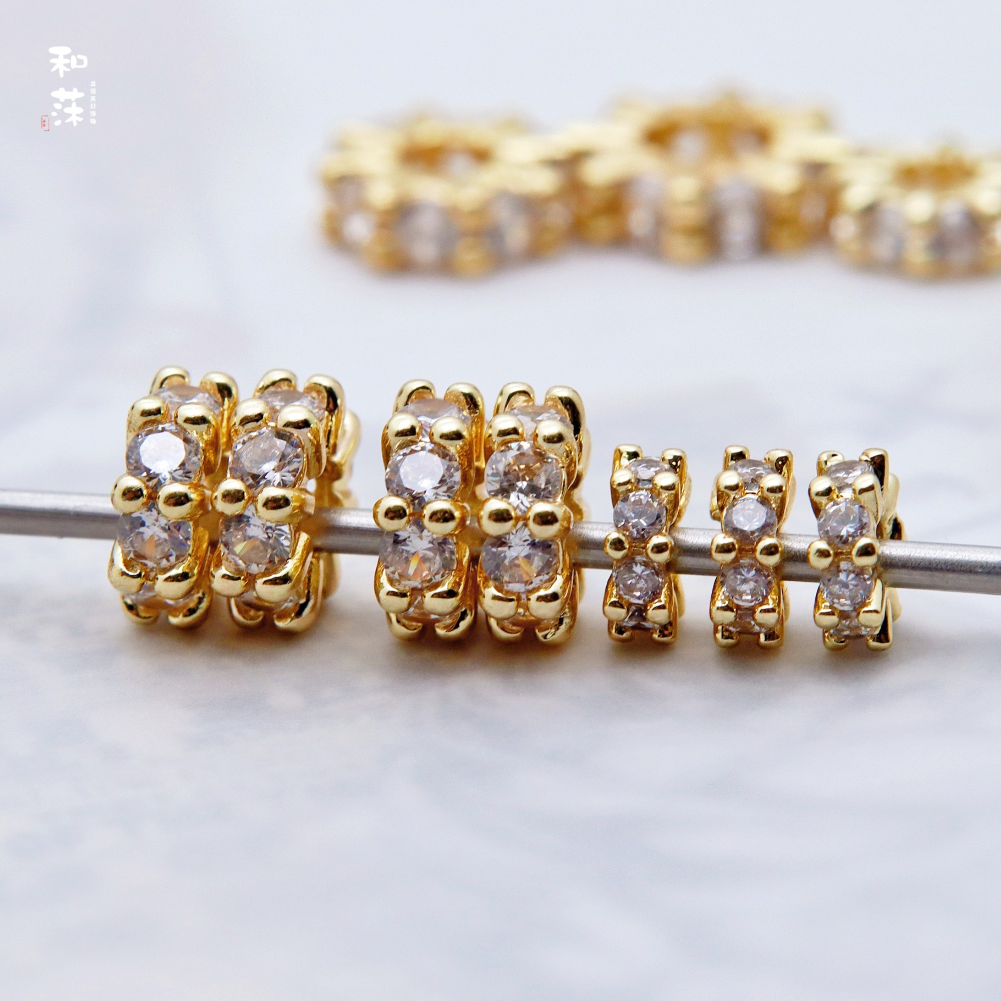 diy饰品配件 铜镀金车轮圆筒锆石大孔珠隔珠散珠隔片串珠散珠隔珠,饰品/流行首饰/时尚饰品新,其他DIY饰品配件,淘宝优惠券,粉丝福利购,淘宝优惠卷