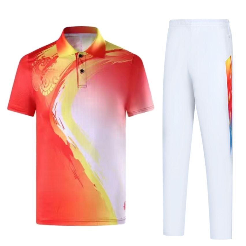 佳木斯夏季广场套装健身操运动服T恤中国男女梦之队短袖团体服装