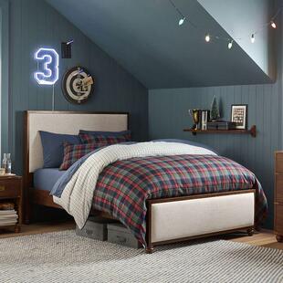 美式复古床实木双人床1.8米主卧大床法式中古床布艺软包床1.5定制