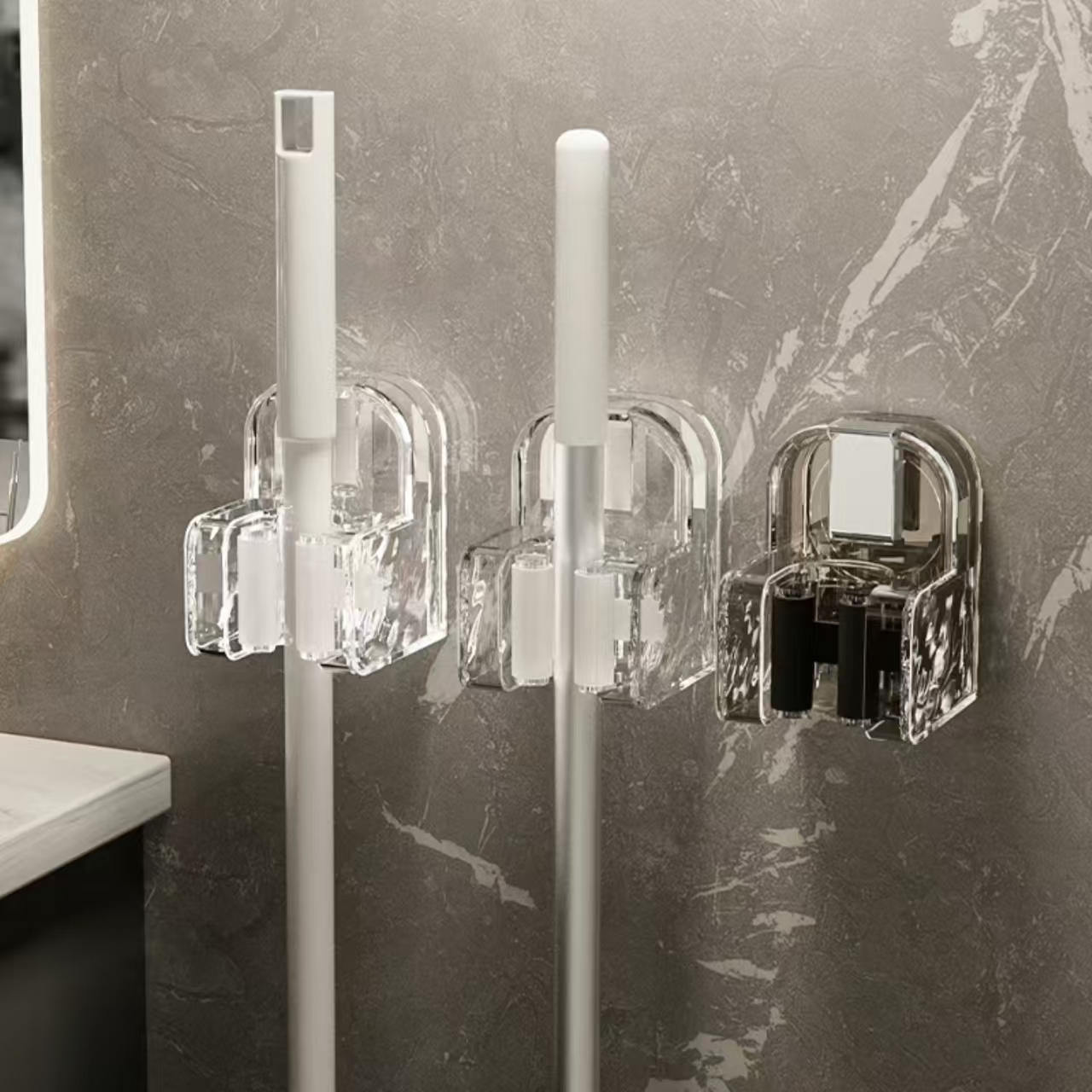 波纹吸盘拖把夹壁挂夹