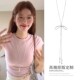 卫衣链配饰百搭新款 甜美简约抽拉蝴蝶结项链女款 韩系小众设计长款