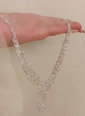 轻奢高级感烟花项链女款精致新款晚宴礼服项链项链晚礼服配饰