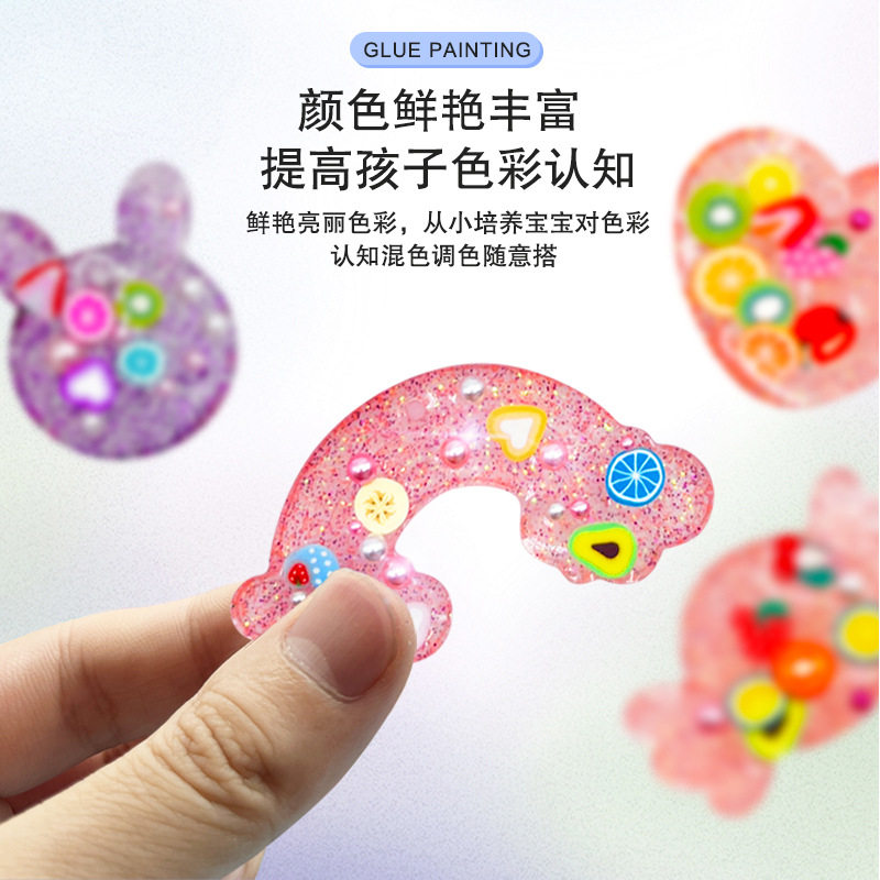 DIY CRYSTAL GLUE SET TOYS HANDMADE CREATIVE PENDANTS KEYCHAIN MOLD MATERIAL PACK CHILDRENS GIFTS