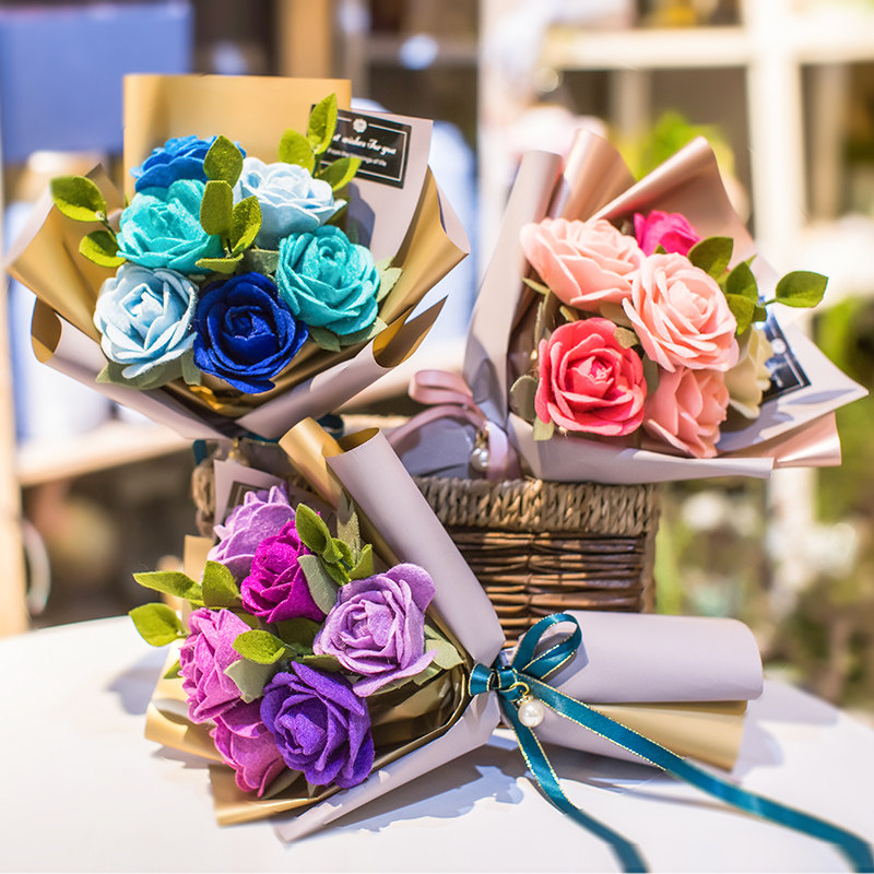 핸드메이드 노컷 부직포 소재 패키지 원단 시뮬레이션 꽃다발 세트 어버이날 스승의날 선물