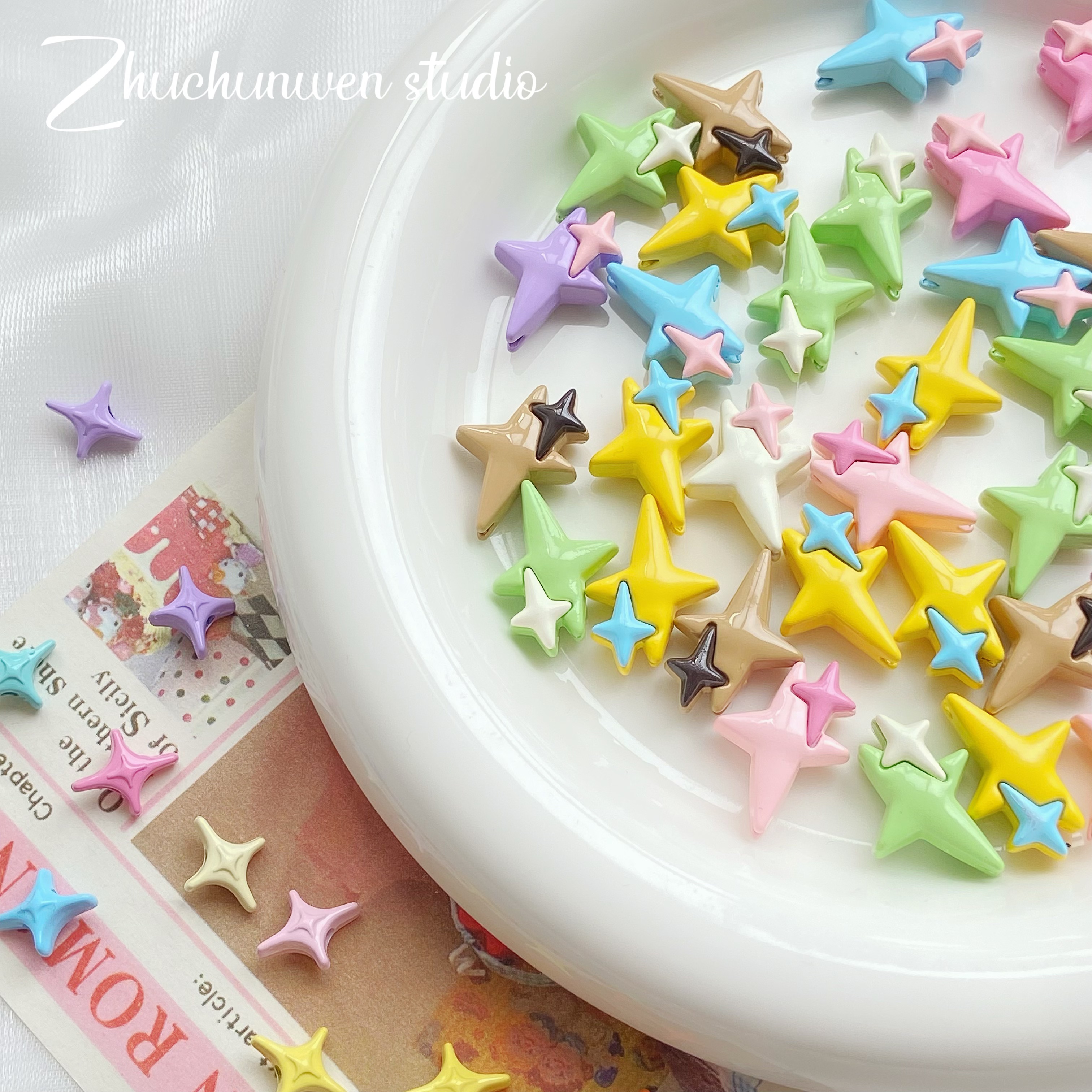 十字星闪烁星星串珠合金
