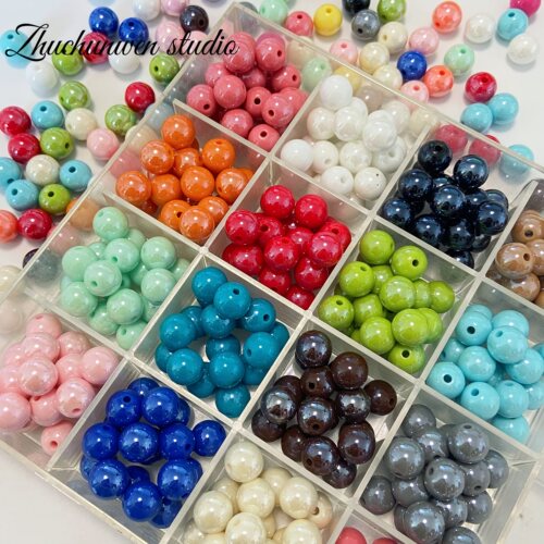 镀光小圆珠10mmDIY串珠光泽感