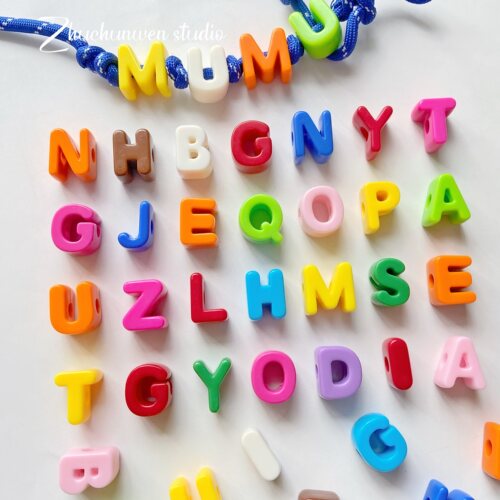 字母珠大孔字母彩色配件串珠材料饰品配件手工挂绳伞绳挂件配饰珠 - 封面