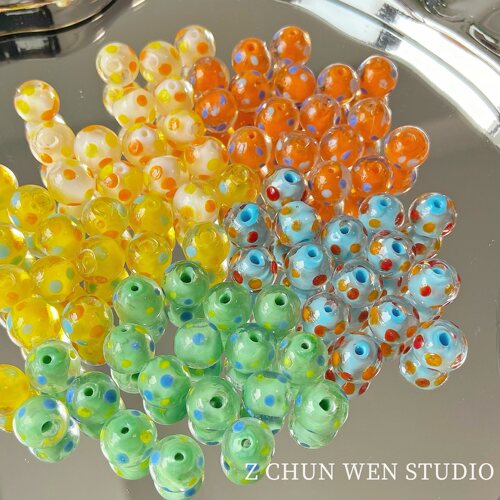 缤纷甜豆手工烧纸波点