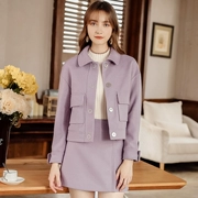 2019 áo phổ biến của phụ nữ mùa xuân và mùa thu mới áo khoác len dài tay hoang dã dày Hàn Quốc - Áo khoác ngắn