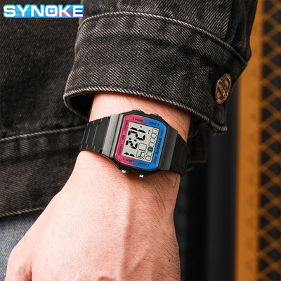 学生手表方形复古夜光防水男表