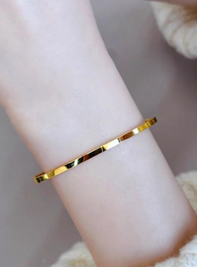 【钛钢不掉色】三生三世亮面闭口闺蜜素圈手环女周家同款情侣手镯