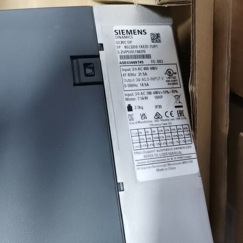 【全场5折起】西门子6SL3210-1KE21-7UP1变频器，全新裸机带