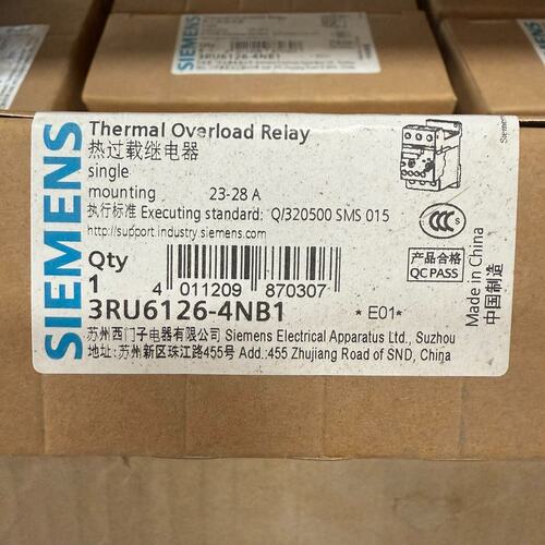 【全场5折起】西门子 3RU6126-4NB1 热过载继电器 23-28A