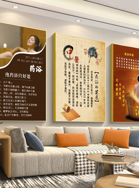 药浴海报瑶浴挂画泡浴图片宣传画