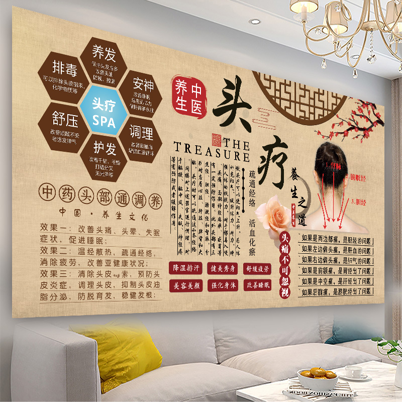头疗店挂画头疗广告海报宣传画