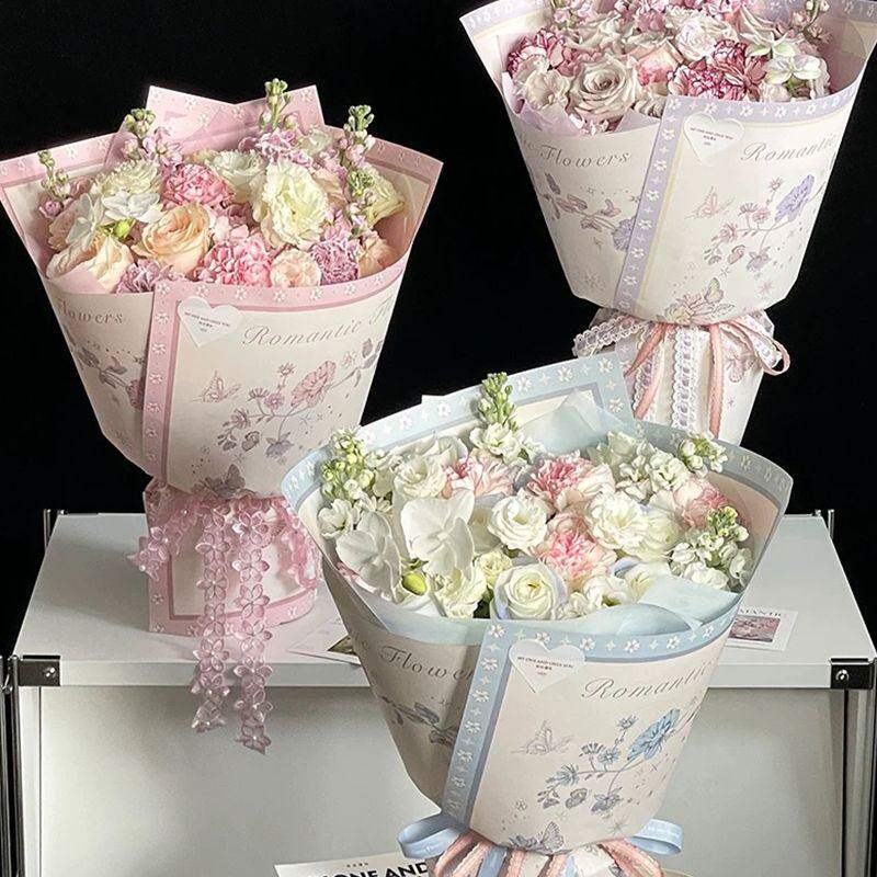 新款花事印花艺术油画包装纸花纸鲜花花店手工diy花束花艺资材