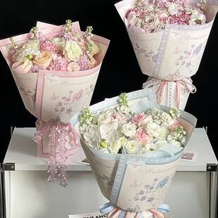 新款花事印花艺术油画包装纸花纸鲜花花店手工diy花束花艺资材