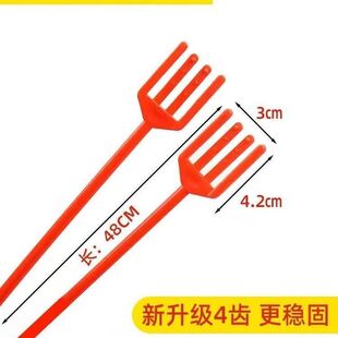 加厚四齿开业塑料大花插开业花插花束卡叉花店鲜花包装材料红加长
