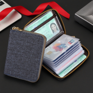 男士 防消磁多卡位卡套皮夹防盗刷驾照本卡包女 帆布卡包2025新款