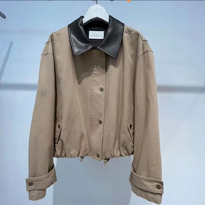 麦麦家商场同款2026春季新款时尚百搭短款皮领外套女4H2111171