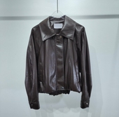 时尚 新款 咖色港风复古皮衣外套女5H2110251 2026春季 MM商场同款