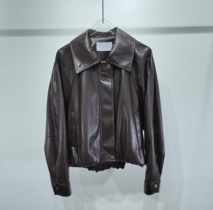 时尚 新款 咖色港风复古皮衣外套女5H2110251 2026春季 MM商场同款