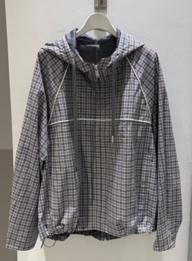 麦麦商场同款2026春季新款时尚百搭格纹连帽外套女 4H2211321Q