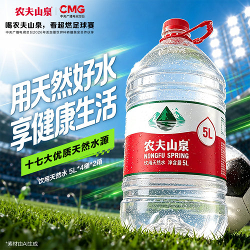 农夫山泉饮用水天然水5L*4桶*2箱