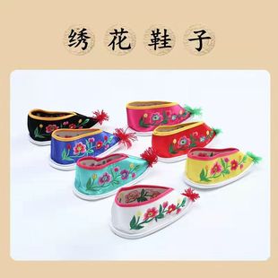 小款奶奶鞋观音鞋泰山奶奶鞋 娘娘鞋绣花鞋寺庙家庭传统布鞋刺绣