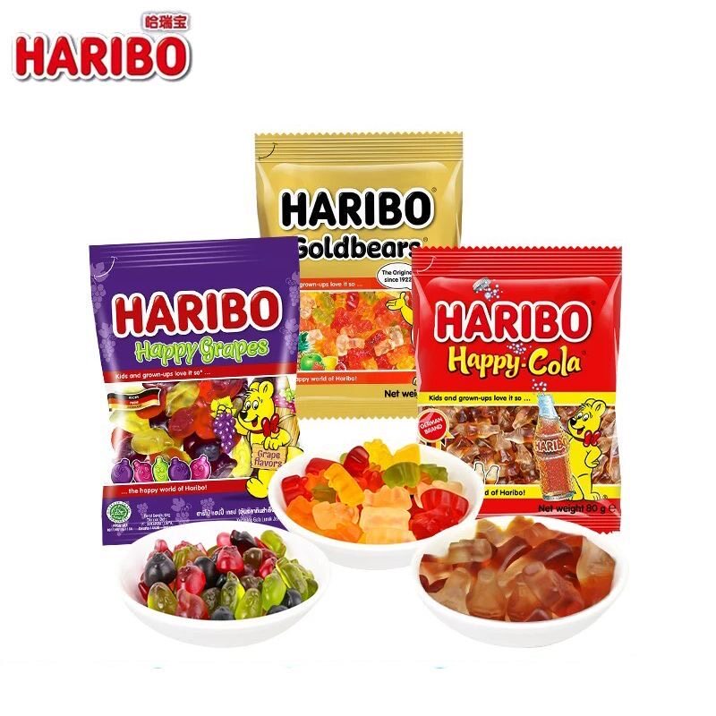 Haribo哈瑞宝可乐小熊软糖水果橡皮糖儿童糖果零食大礼包进口