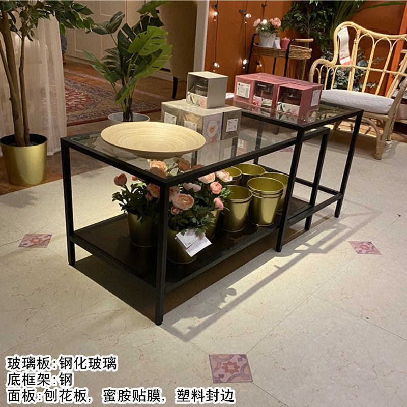 宜家代购维特索茶几套桌茶几客厅茶几边桌边几 2件套透明玻璃