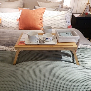 宜家代购菲尔弗里笔记本电脑床上桌沙发床用餐架小桌子竹电脑支架