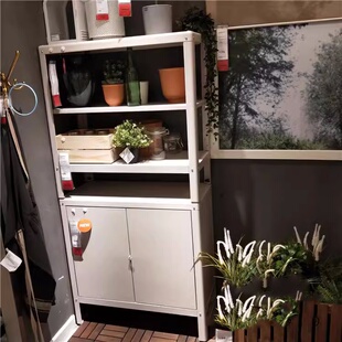 宜家代购科比约恩搁架带柜米黄色带柜子防尘多层实用国内