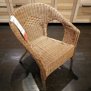 宜家爱格椅子藤椅 阳台可叠放单人沙发扶手椅休闲椅子国内代购